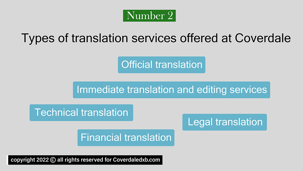 types of translation services offered at coverdale number 2