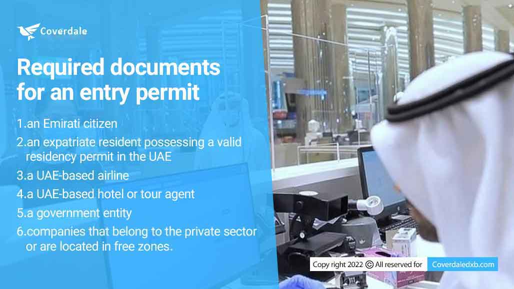 Required documents for an entry permit